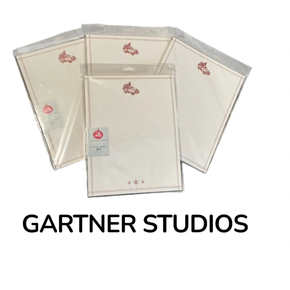 New 4 pack Gartner Studios Christmas tree pickup holiday stationery 320 ct